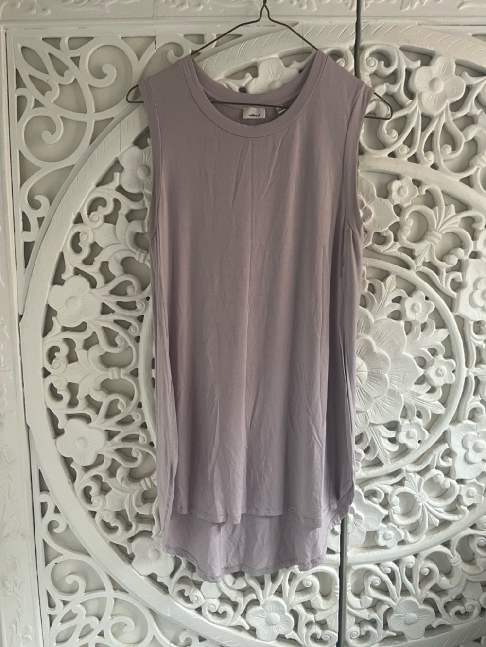 Wilfred Aritzia Lavender Sleeveless High Low Tank Top Size Small